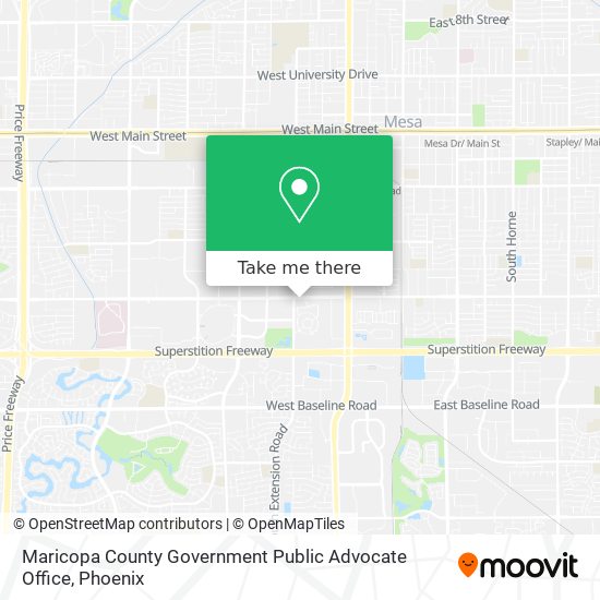 Mapa de Maricopa County Government Public Advocate Office