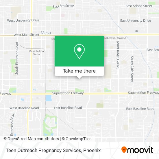 Mapa de Teen Outreach Pregnancy Services