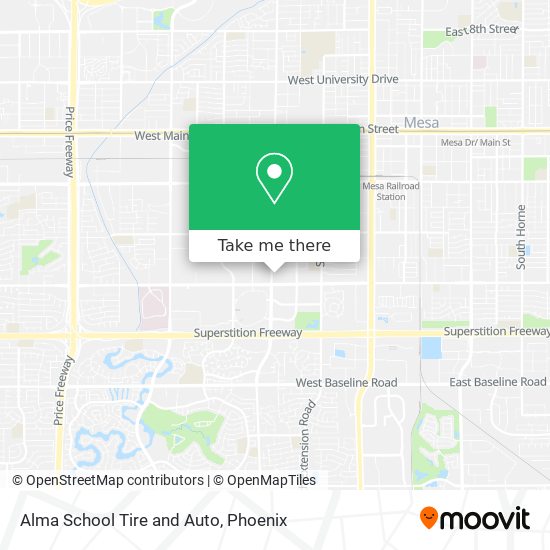 Alma School Tire and Auto map