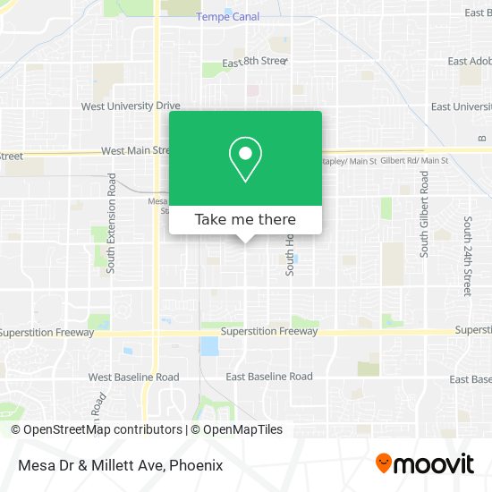 Mesa Dr & Millett Ave map