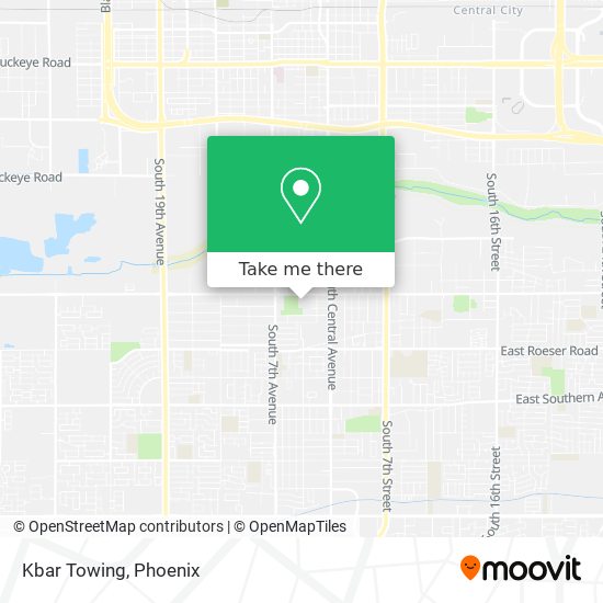 Kbar Towing map