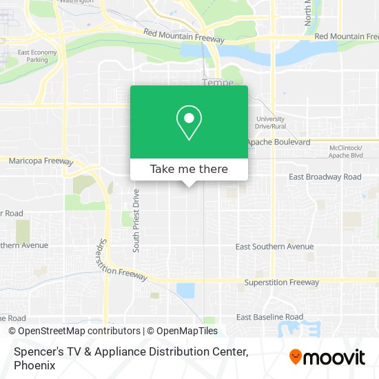 Spencer's TV & Appliance Distribution Center map