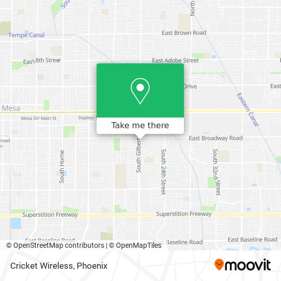 Mapa de Cricket Wireless