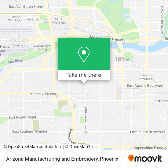 Arizona Manufactruring and Embroidery map