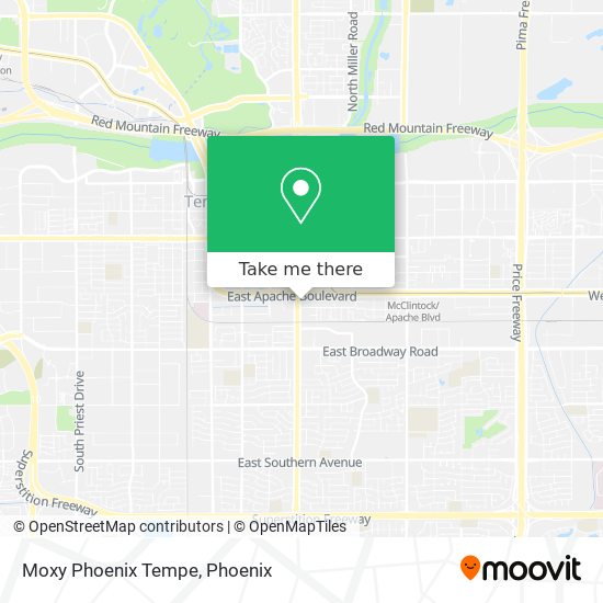 Mapa de Moxy Phoenix Tempe