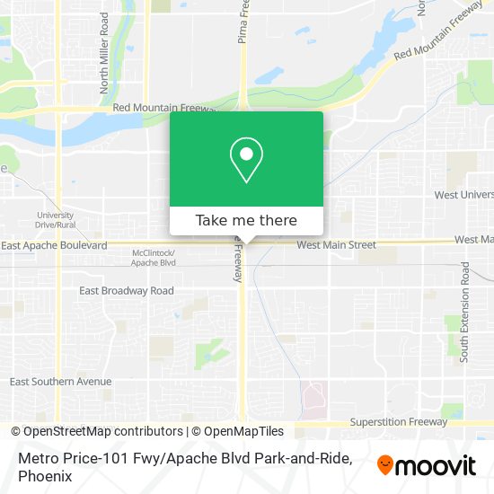 Metro Price-101 Fwy / Apache Blvd Park-and-Ride map