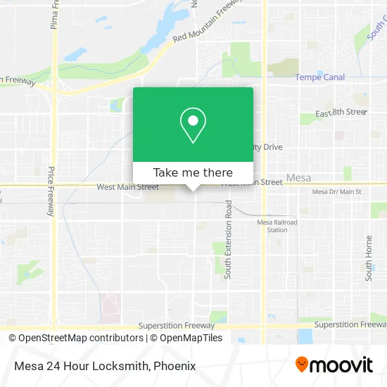 Mesa 24 Hour Locksmith map