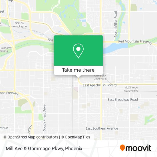 Mapa de Mill Ave & Gammage Pkwy