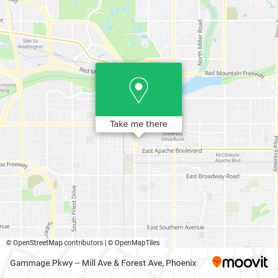 Gammage Pkwy -- Mill Ave & Forest Ave map