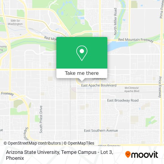 Mapa de Arizona State University, Tempe Campus - Lot 3