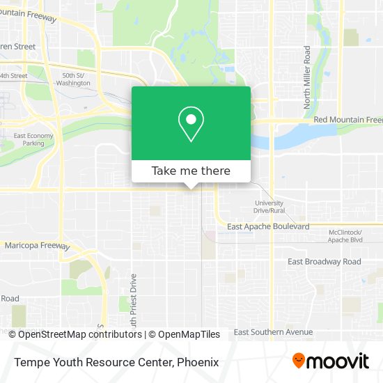 Mapa de Tempe Youth Resource Center