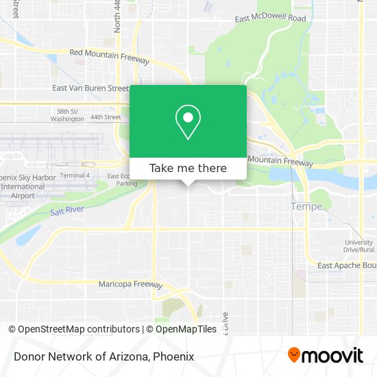 Mapa de Donor Network of Arizona