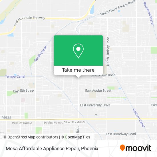 Mapa de Mesa Affordable Appliance Repair