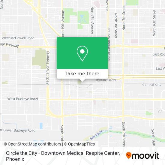 Circle the City - Downtown Medical Respite Center map