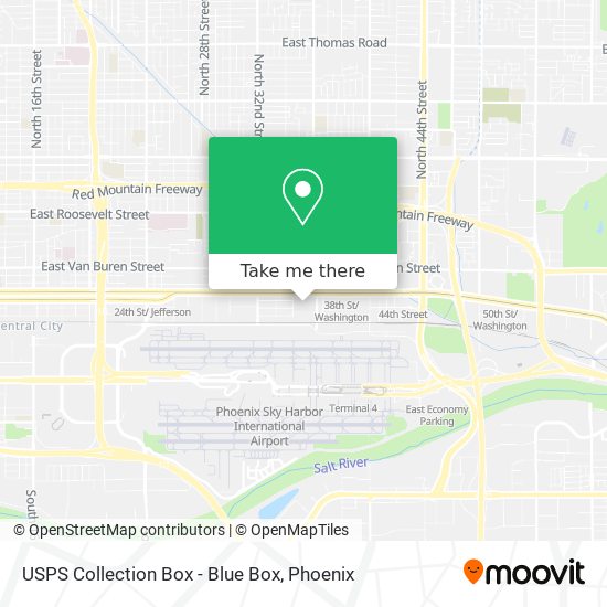 Mapa de USPS Collection Box - Blue Box