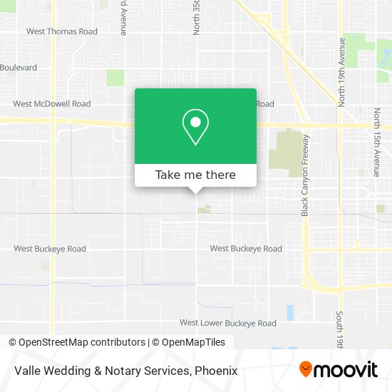 Mapa de Valle Wedding & Notary Services