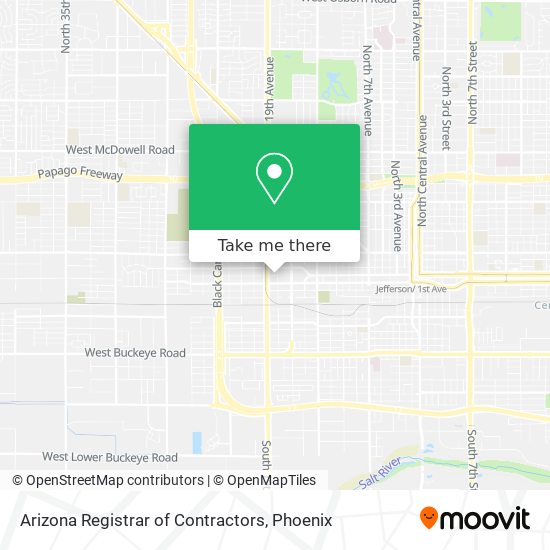 Arizona Registrar of Contractors map