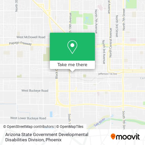 Mapa de Arizona State Government Developmental Disabilities Division