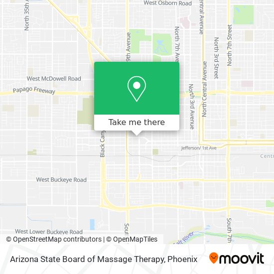 Arizona State Board of Massage Therapy map
