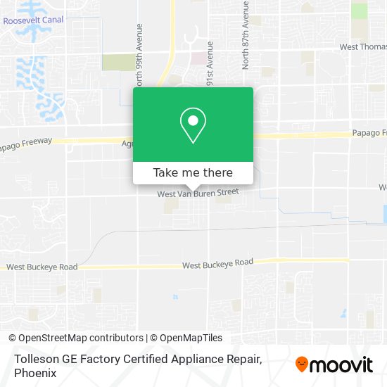 Tolleson GE Factory Certified Appliance Repair map