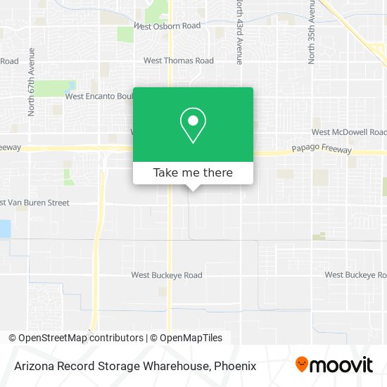 Mapa de Arizona Record Storage Wharehouse