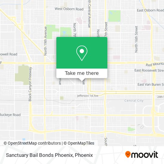 Sanctuary Bail Bonds Phoenix map