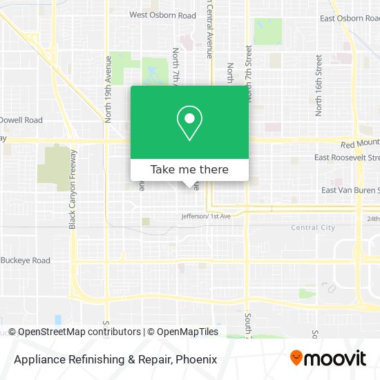 Appliance Refinishing & Repair map