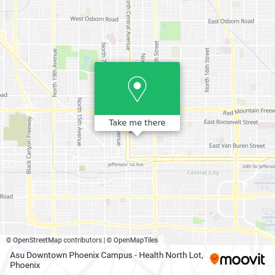 Mapa de Asu Downtown Phoenix Campus - Health North Lot