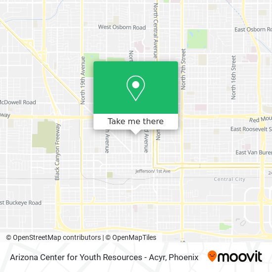Mapa de Arizona Center for Youth Resources - Acyr