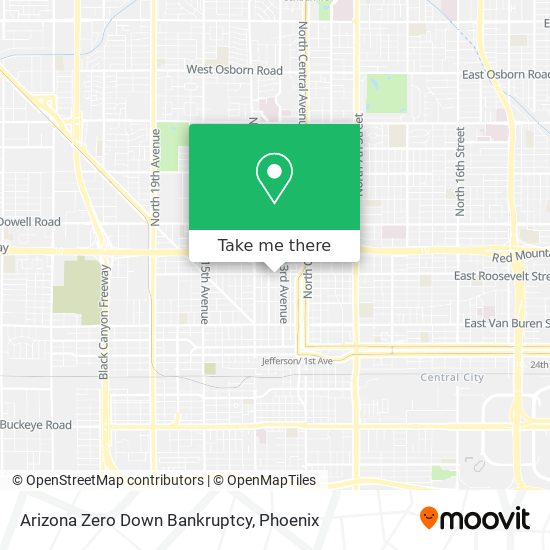 Mapa de Arizona Zero Down Bankruptcy