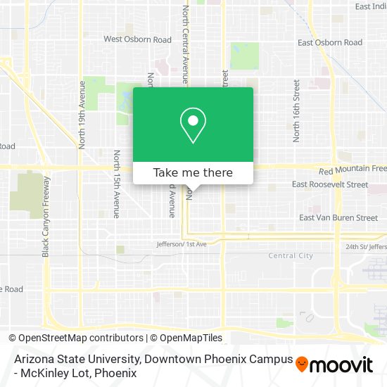 Arizona State University, Downtown Phoenix Campus - McKinley Lot map