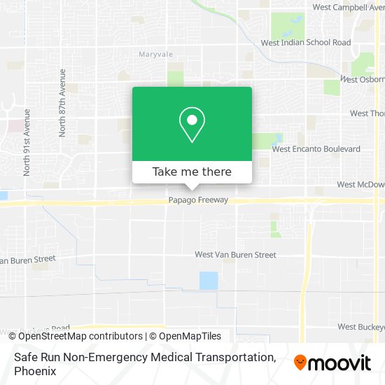 Safe Run Non-Emergency Medical Transportation map