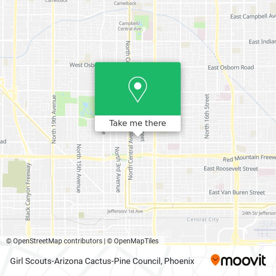 Mapa de Girl Scouts-Arizona Cactus-Pine Council