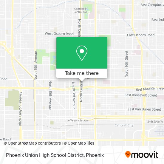 Phoenix Union High School District map