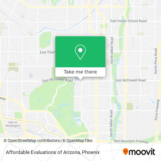 Mapa de Affordable Evaluations of Arizona