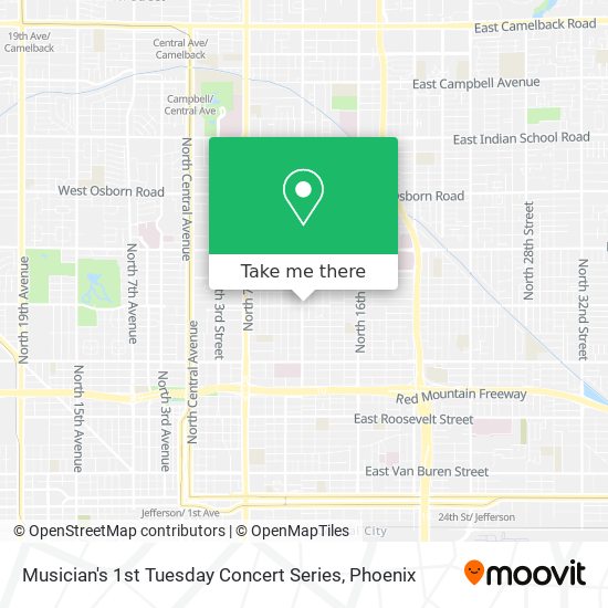 Musician's 1st Tuesday Concert Series map