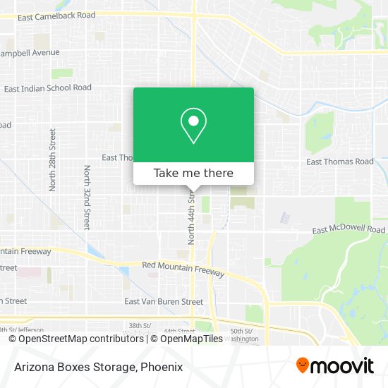 Arizona Boxes Storage map