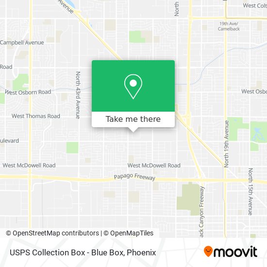 Mapa de USPS Collection Box - Blue Box