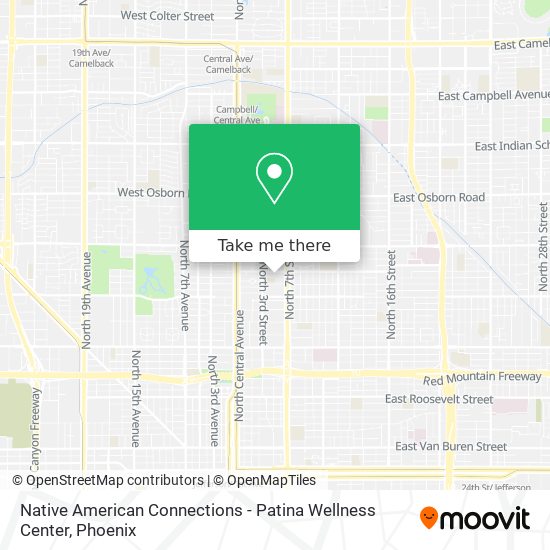 Mapa de Native American Connections - Patina Wellness Center