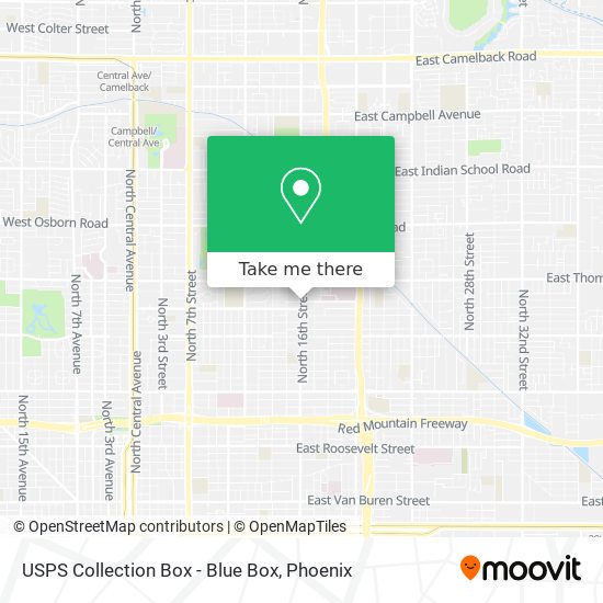 Mapa de USPS Collection Box - Blue Box