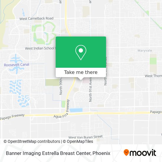 Banner Imaging Estrella Breast Center map