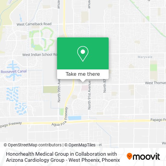 Mapa de Honorhealth Medical Group in Collaboration with Arizona Cardiology Group - West Phoenix