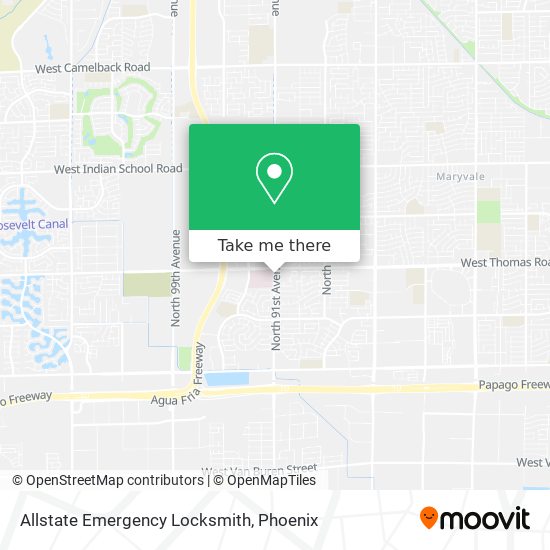 Allstate Emergency Locksmith map