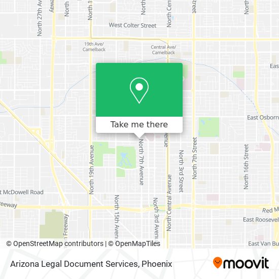 Mapa de Arizona Legal Document Services