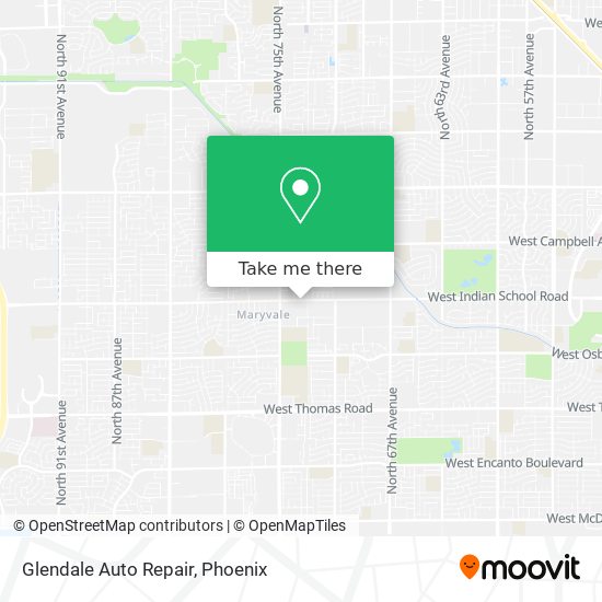 Mapa de Glendale Auto Repair