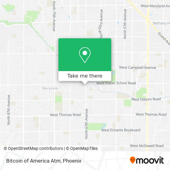 Mapa de Bitcoin of America Atm