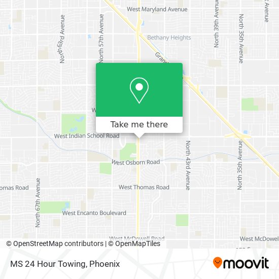 MS 24 Hour Towing map