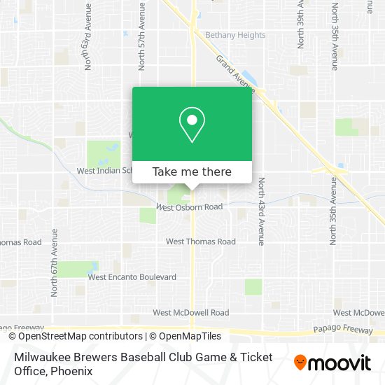 Milwaukee Brewers Baseball Club Game & Ticket Office map