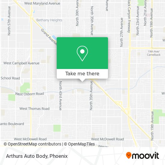 Arthurs Auto Body map