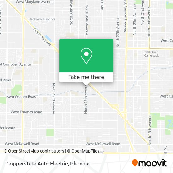 Copperstate Auto Electric map